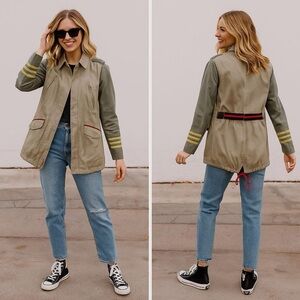 Vintage Women’s Green Cargo Military Jacket Size Small